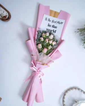To the Best Mom – Pink Rose Bouquet